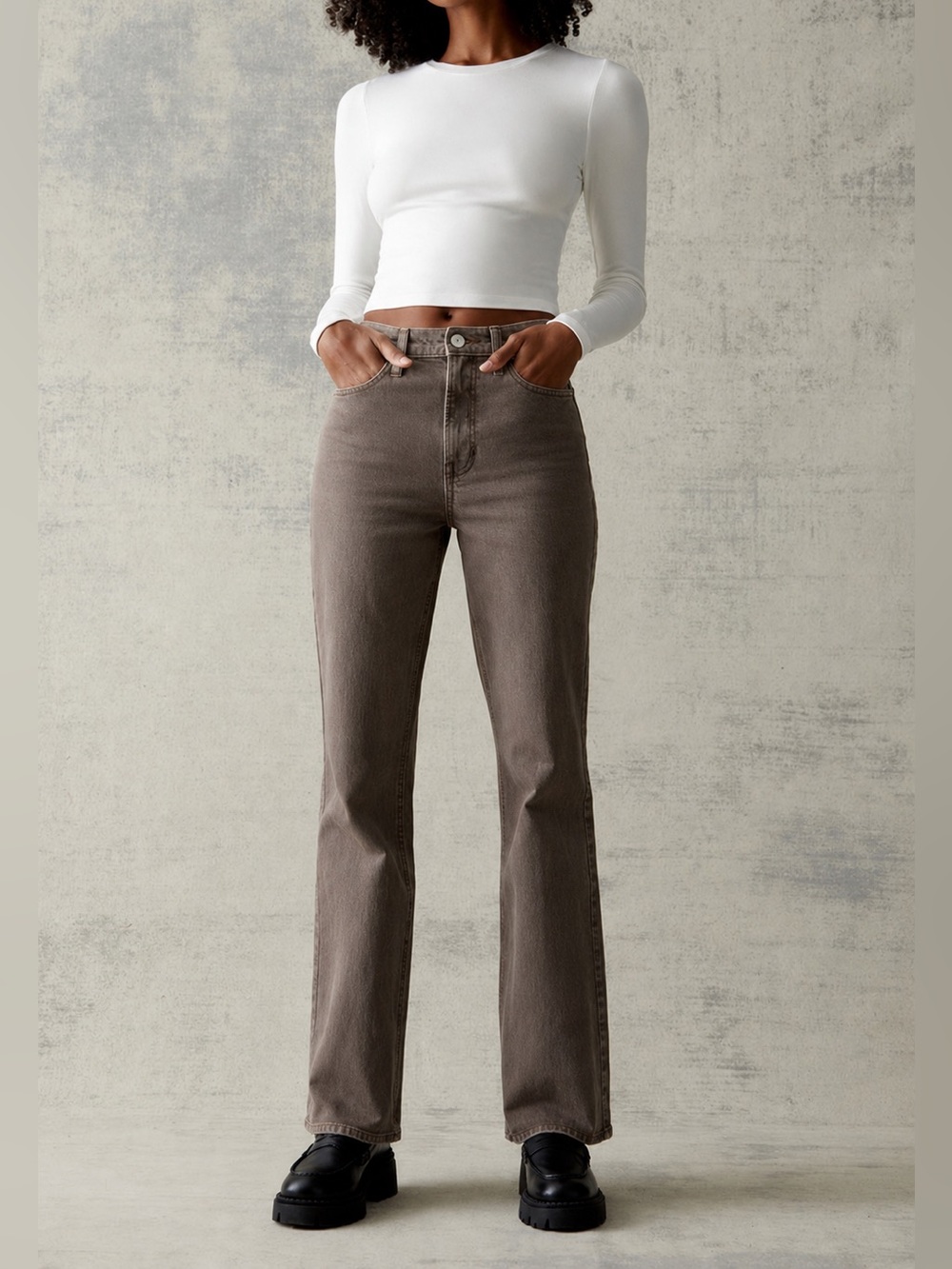 PacSun High Rise Bootcut Jeans Taupe Brown Garment Dyed Size 28 NWOT